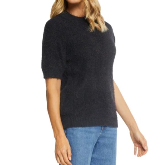 NWT Matty M Women's Short Sleeve Eyelash Sweater Black Size S $70 11HL311 - Picture 2 of 3